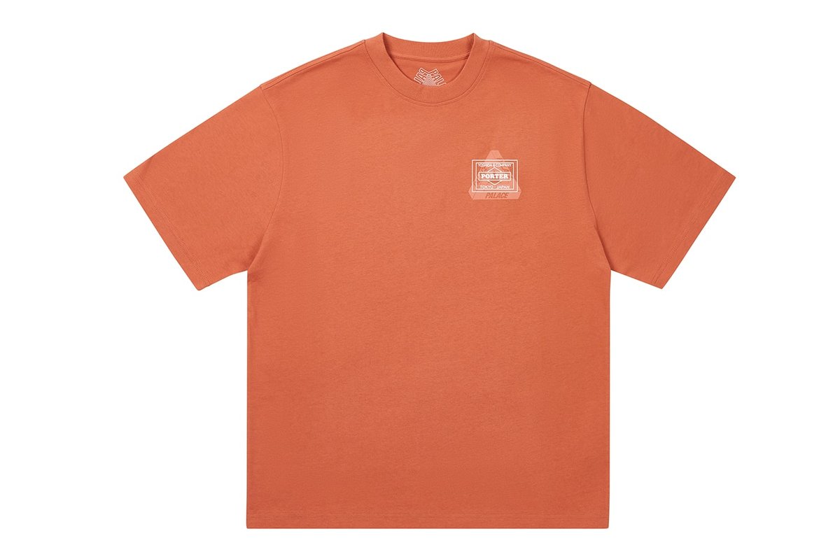 PALACE PORTER LOGO T-SHIRT ORANGE - PalaceCommunity