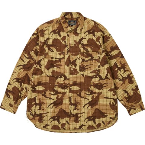 Palace PALACE BEAMS PLUS WORK SHIRT BEIGE TATTERSOLE CAMO - $298.00