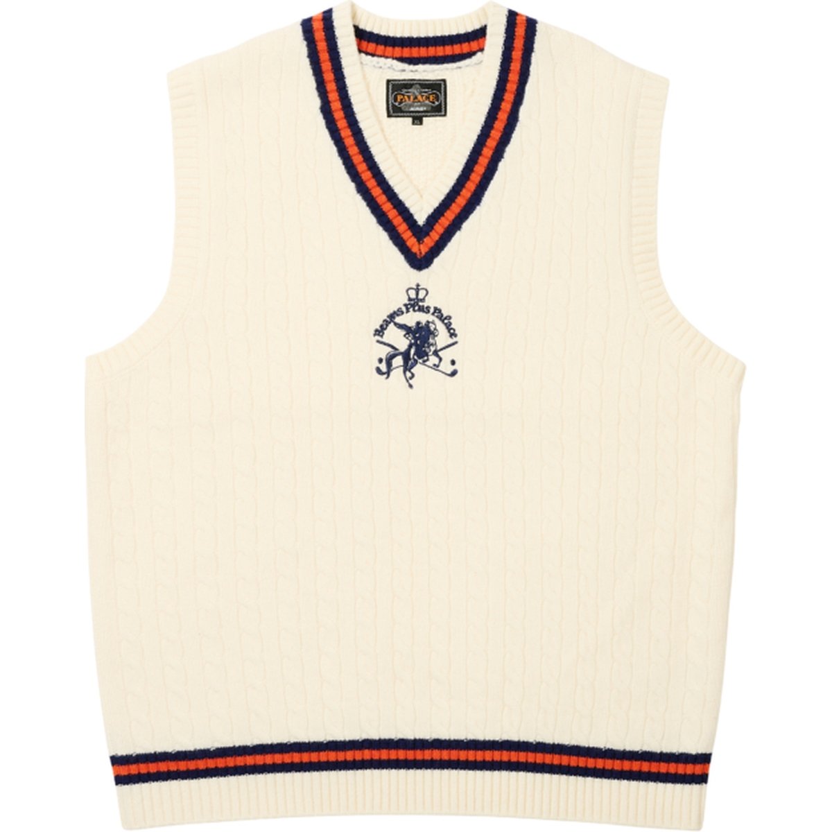 PALACE BEAMS PLUS CABLE VEST WHITE