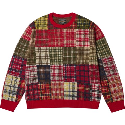 Palace PALACE BEAMS PLUS CREW KNIT PATCHWORK JACQUARD RED - $298.00