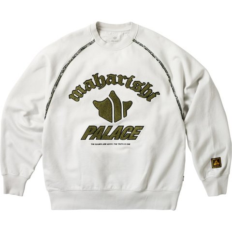 Palace PALACE MAHARISHI TEMPLE CREW STONE WHITE - $198.00