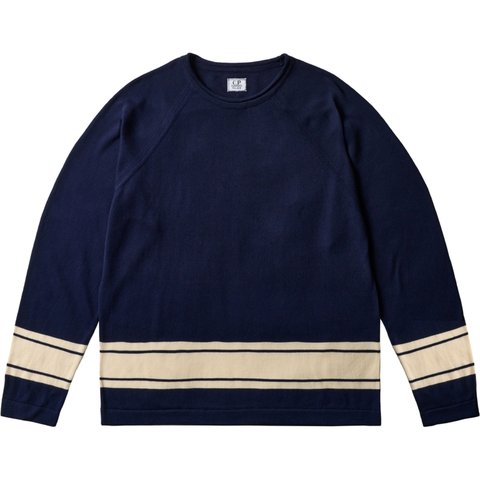 PALACE C.P. COMPANY COTTON SEA ISLAND MOCK NECK KNIT NAVY