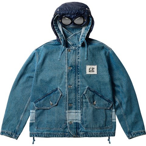 PALACE C.P. COMPANY DENIM 14 3/4OZ GOGGLE JACKET DENIM