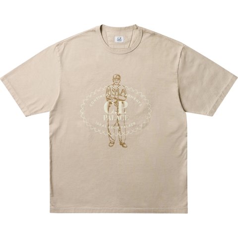PALACE C.P. COMPANY MERCERIZED JERSEY 30/2 TWISTED T-SHIRT STONE
