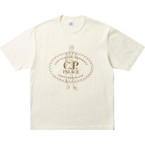 PALACE C.P. COMPANY MERCERIZED JERSEY 30/2 TWISTED T-SHIRT WHITE