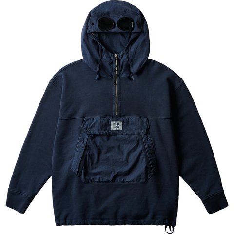 PALACE C.P. COMPANY FLEECE OLD GOGGLE HOOD NAVY