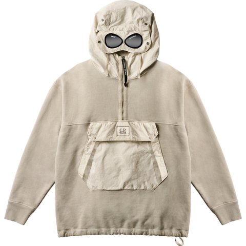 PALACE C.P. COMPANY FLEECE OLD GOGGLE HOOD STONE