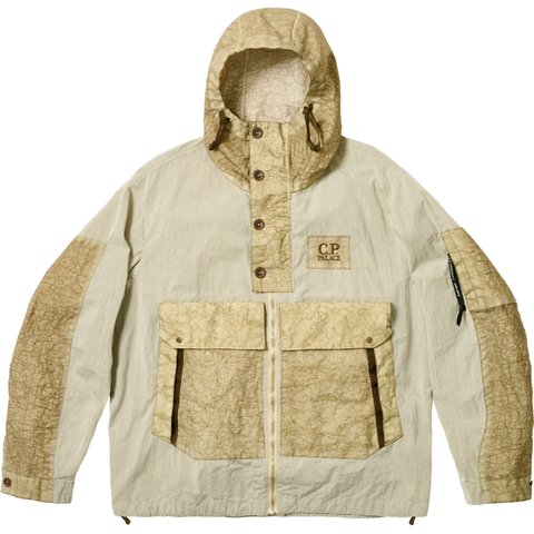 PALACE C.P. COMPANY 50 FILI HEAVY MIXED HOODED JACKET STONE