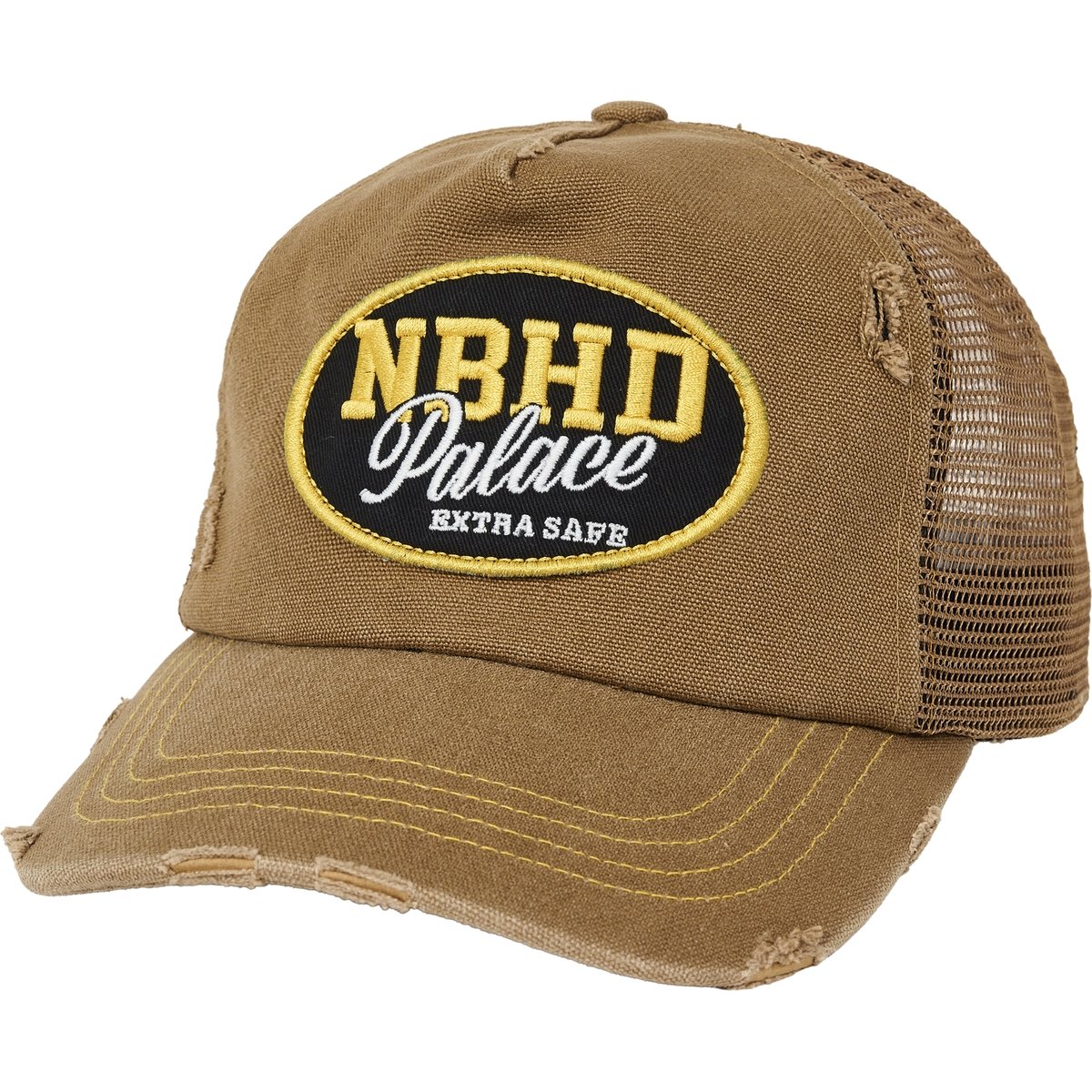 PALACE NEIGHBORHOOD MESH TRUCKER TAN CANVAS
