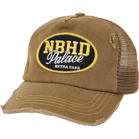 PALACE NEIGHBORHOOD MESH TRUCKER TAN CANVAS