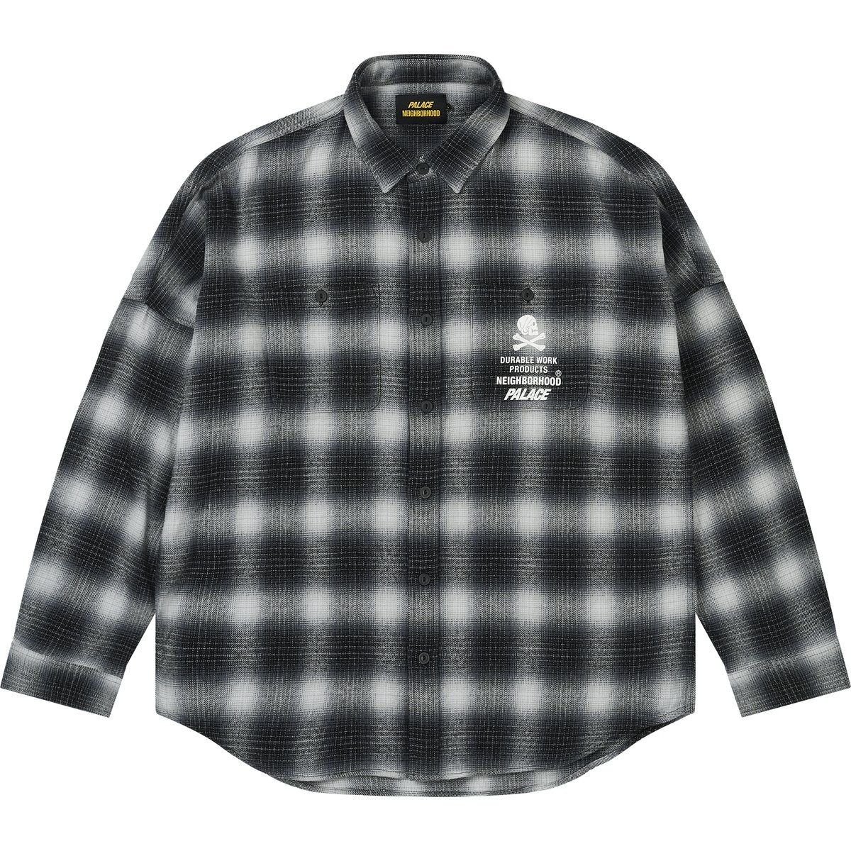 PALACE NEIGHBORHOOD SHIRT GREY OMBRE PLAID
