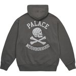 PALACE NEIGHBORHOOD SKULL ZIP HOOD CHARCOAL