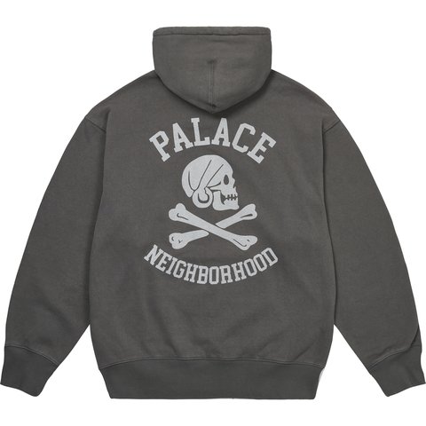 PALACE NEIGHBORHOOD SKULL ZIP HOOD CHARCOAL