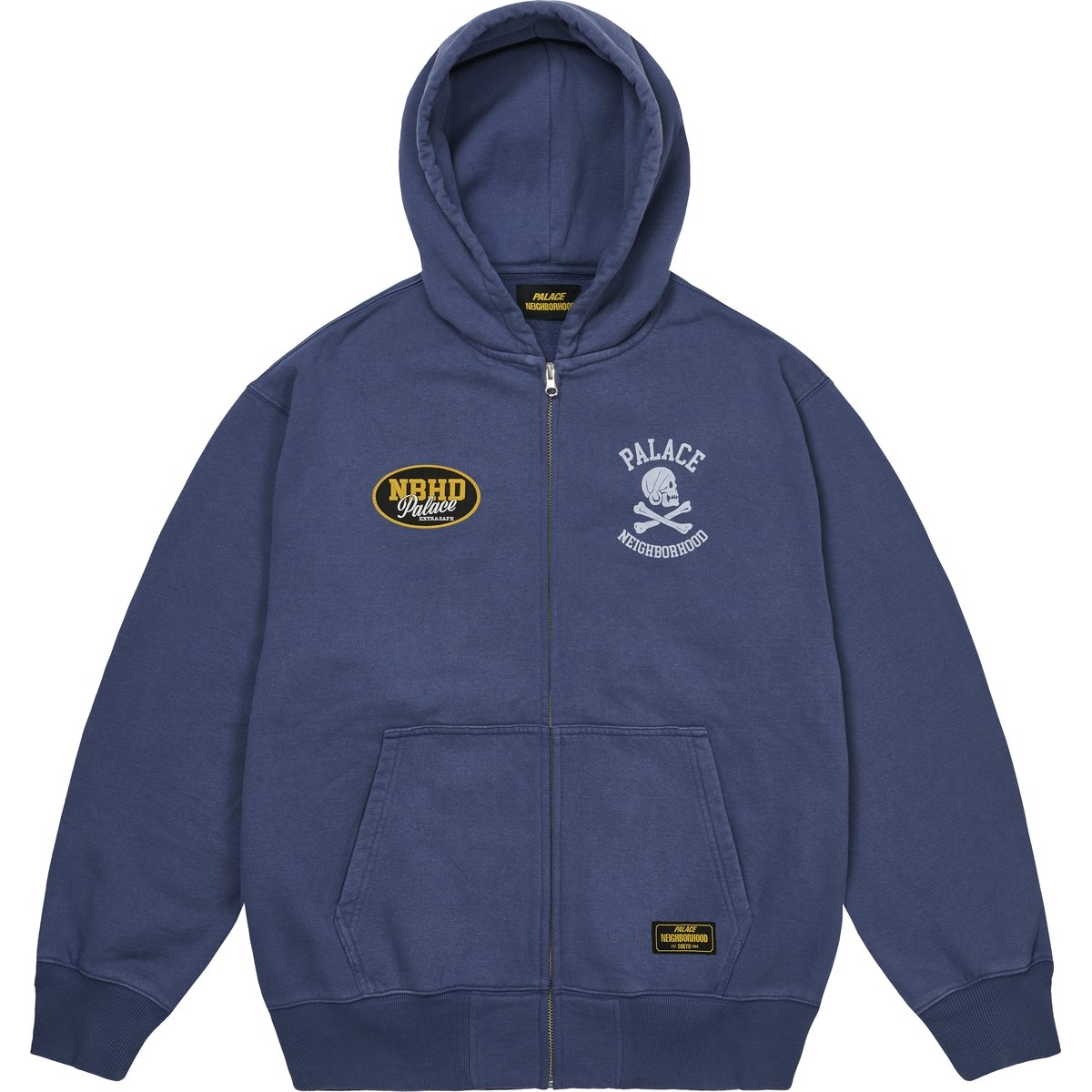 PALACE NEIGHBORHOOD SKULL ZIP HOOD NAVY