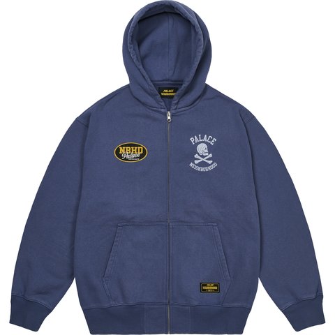 PALACE NEIGHBORHOOD SKULL ZIP HOOD NAVY
