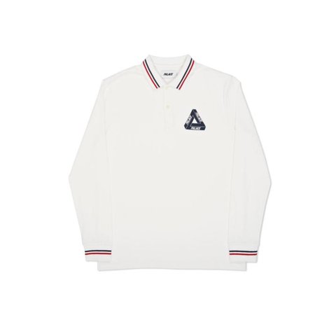 Palace TRI POLO LONGSLEEVE WHITE