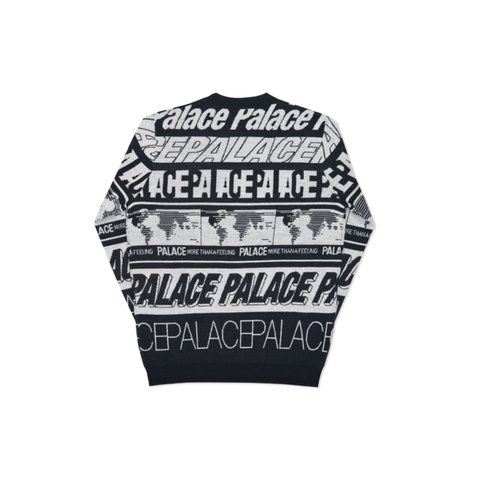 Palace MULTI FONT KNIT BLACK / WHITE - Colorway
