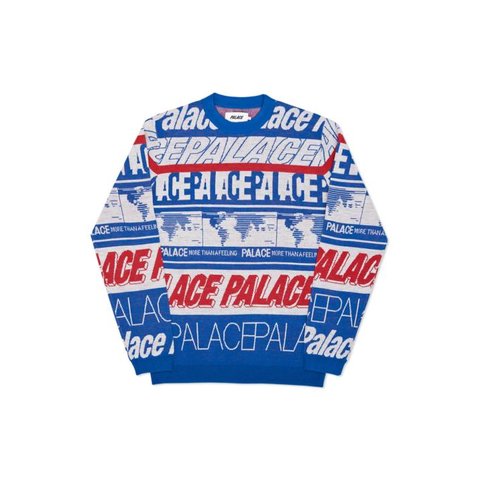 Palace MULTI FONT KNIT BLUE / WHITE / RED