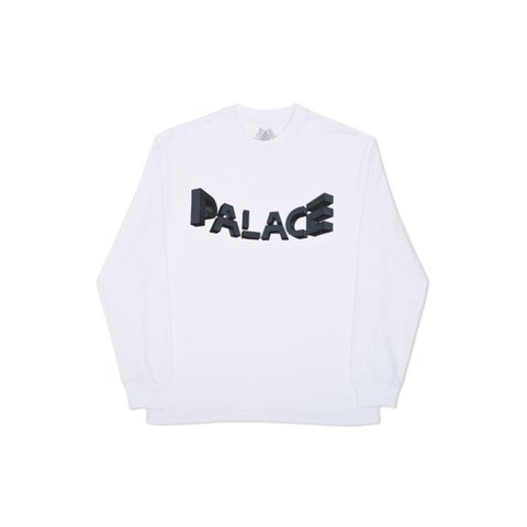 Palace WARP FONT LONGSLEEVE WHITE