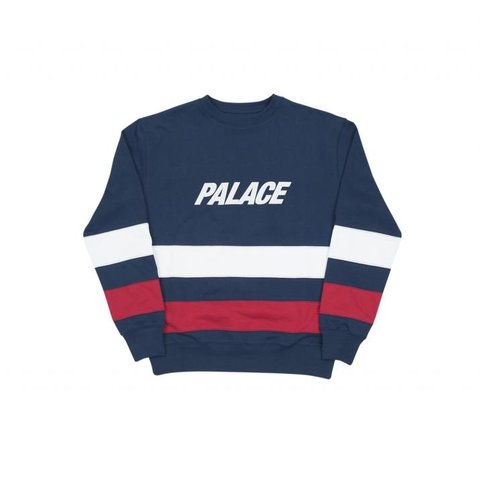 Palace STRIPE PANEL CREW NAVY/WHITE