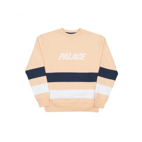 Palace STRIPE PANEL CREW PINK/NAVY