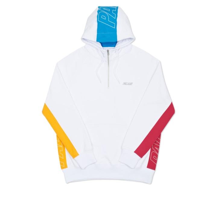 QUARTER ZIP HOOD WHITE