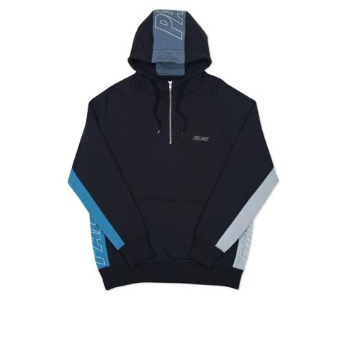 QUARTER ZIP HOOD BLACK