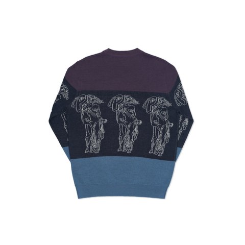 P STATUE KNIT PURPLE / BLACK