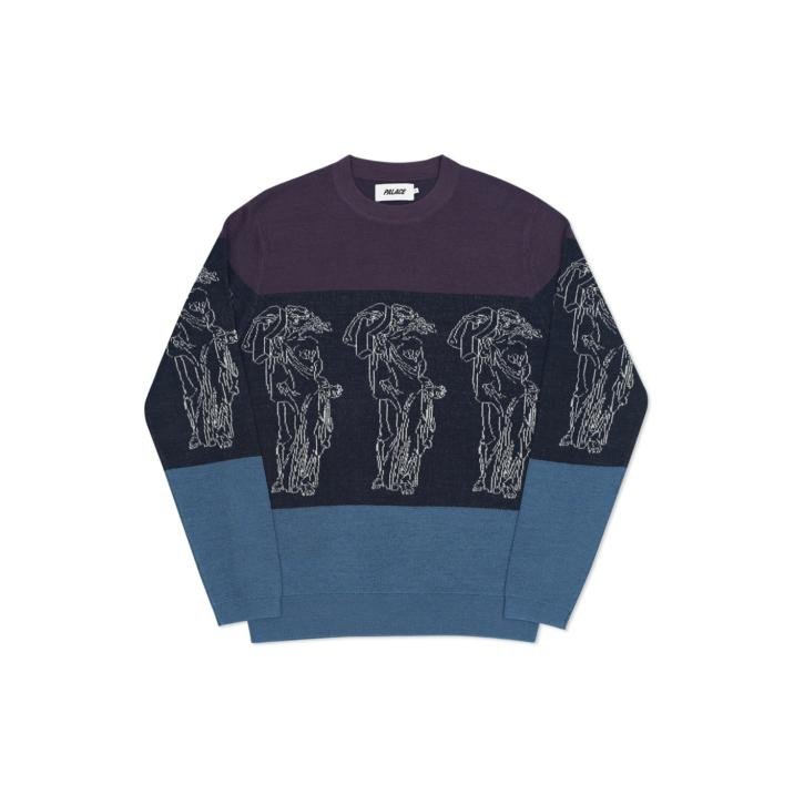 P STATUE KNIT PURPLE / BLACK