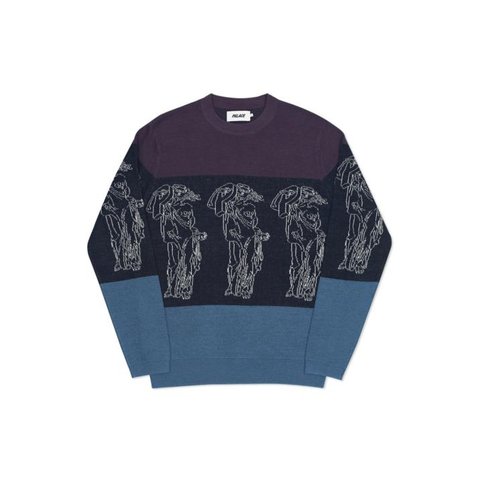 P STATUE KNIT PURPLE / BLACK