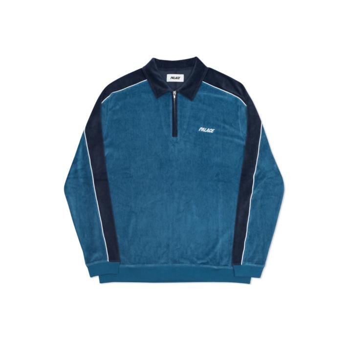 VELOUR HALF ZIP STORM GREY / BLACK