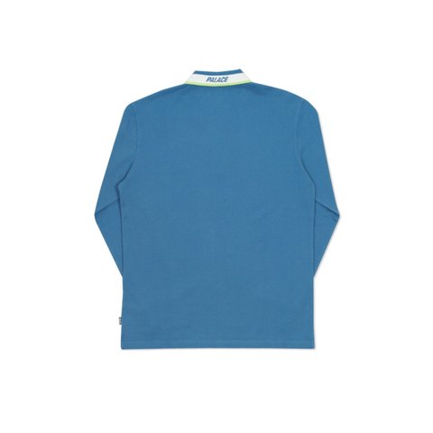 FLURO L/S POLO AGEAN BLUE