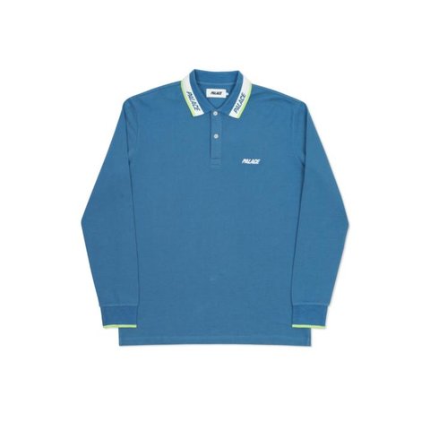 FLURO L/S POLO AGEAN BLUE