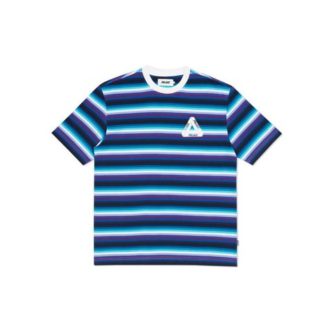 THIN STRIPE T-SHIRT BLUE / PINK