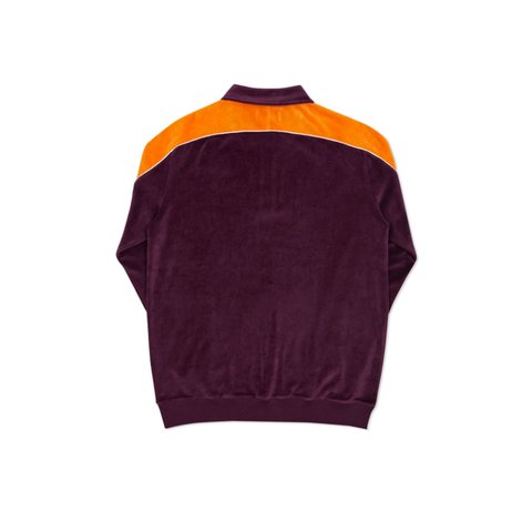 VELOUR HALF ZIP DARK PURPLE / ORANGE