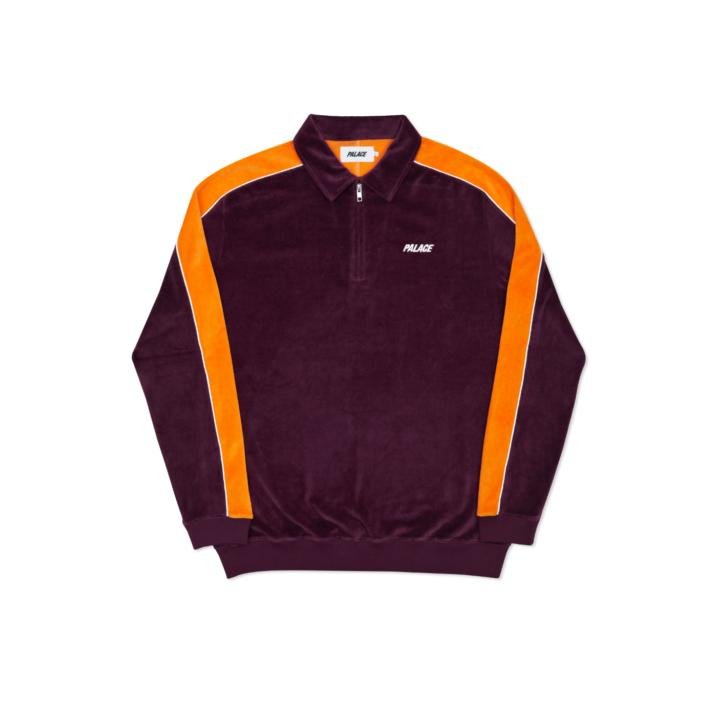 VELOUR HALF ZIP DARK PURPLE / ORANGE