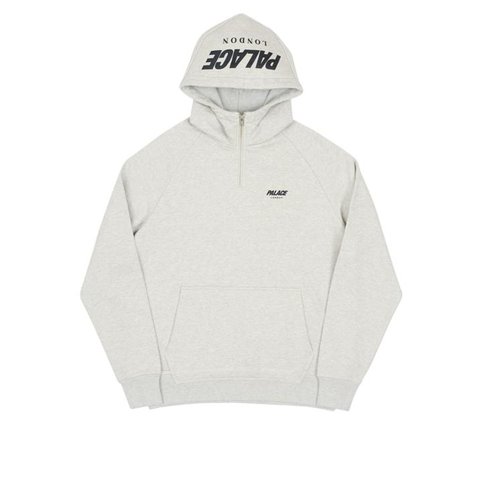 Palace CUSTOM 1/4 ZIP HOOD GREY MARL
