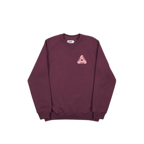 Palace SLUB CREW BURGUNDY