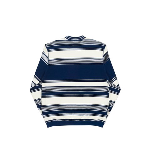 Palace PIQUE YOUR NOSE CREW WHITE / NAVY - Colorway