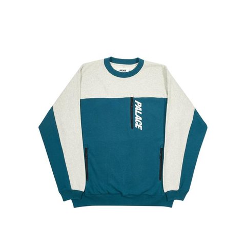 Palace GARAGE CREW GREY MARL / TEAL