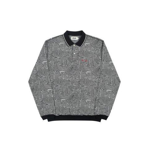 Palace WAVED POLO BLACK / WHITE