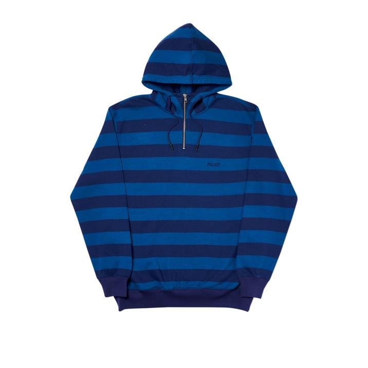 TRI-STRIPE-ZIP HOOD BLUE / NAVY