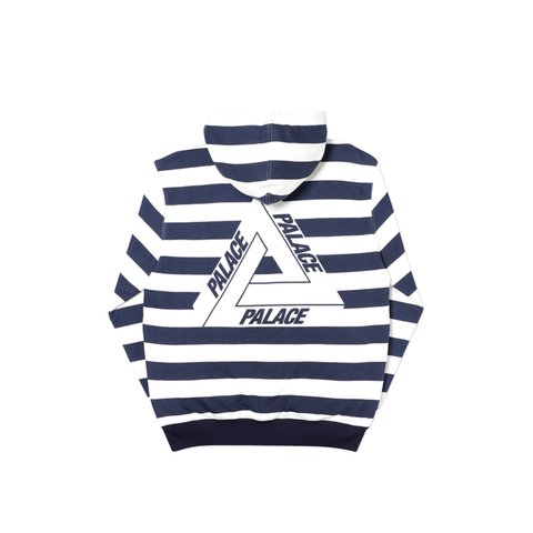 Palace TRI-STRIPE-ZIP HOOD WHITE / NAVY - Colorway