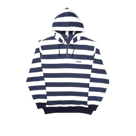Palace TRI-STRIPE-ZIP HOOD WHITE / NAVY