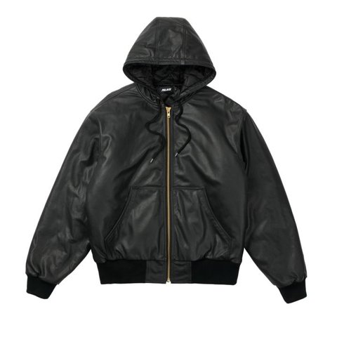 Palace LEATHER BOSSY JACKET BLACK