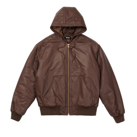 Palace LEATHER BOSSY JACKET BROWN