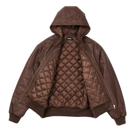 Palace LEATHER BOSSY JACKET BROWN - Colorway