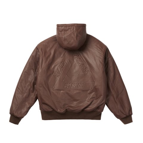 Palace LEATHER BOSSY JACKET BROWN - Colorway