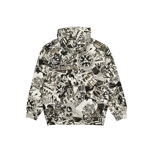 Palace STICKER PACK HOOD BLACK / WHITE - Colorway
