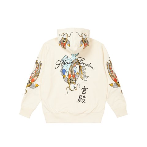 Palace CARP ZIP HOOD BONE WHITE - Colorway